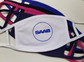Face mask round Saab logo